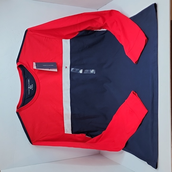 TOMMY HILFIGER RED WHITE BLUE LONG SLEEVES SHIRT, EXTRA LARGE (XL) - Picture 5 of 12